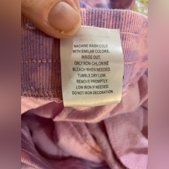The Hype House Merch Women’s Medium Jogger Sweatpants Tie Dye Purple Pink - Picture 2 of 5